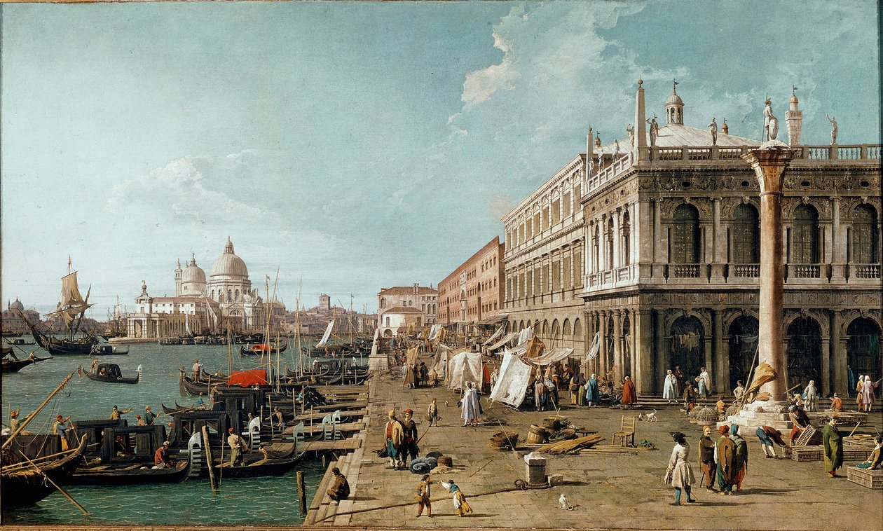Vista do Molo, da Biblioteca Marciana e da Coluna de São Teodoro, Veneza de Canaletto