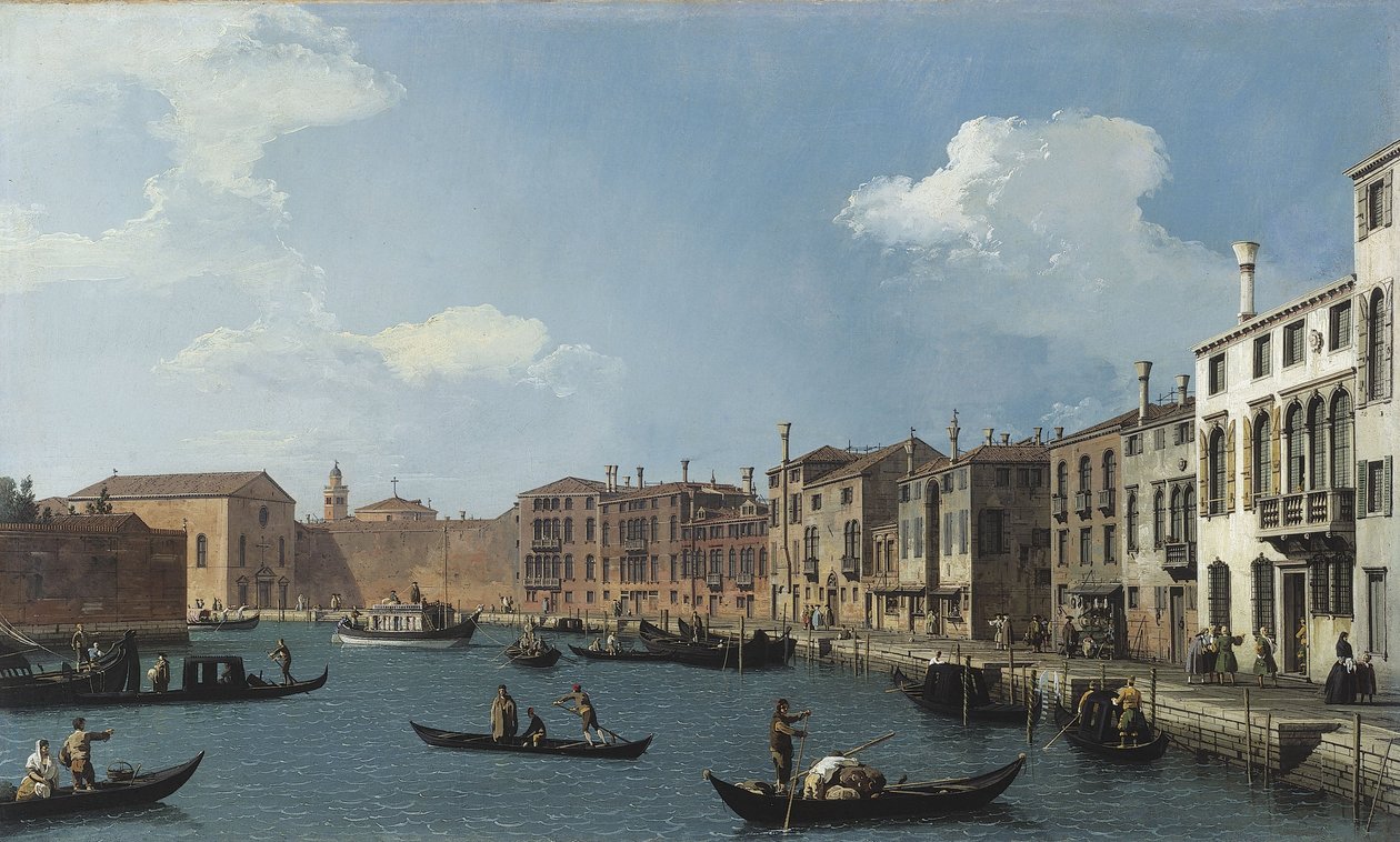 Vista do Canal de Santa Chiara, Veneza, ca. 1730 (óleo) de (1697 1768) Canaletto