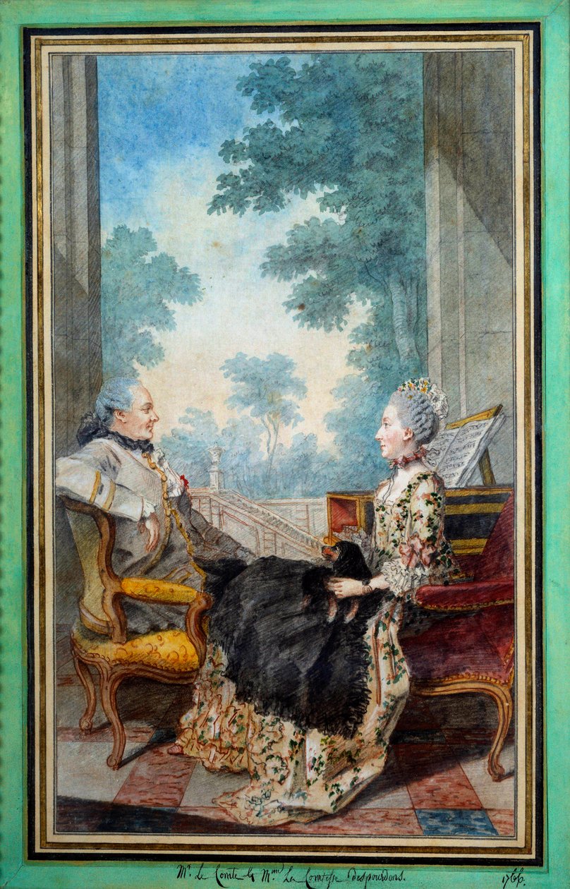 Monsieur and Madame Despourdons Watercolour by Louis Carrogis Carmontelle (1717-1806) 1766 Paris, Musee Carnavalet de Carmontelle