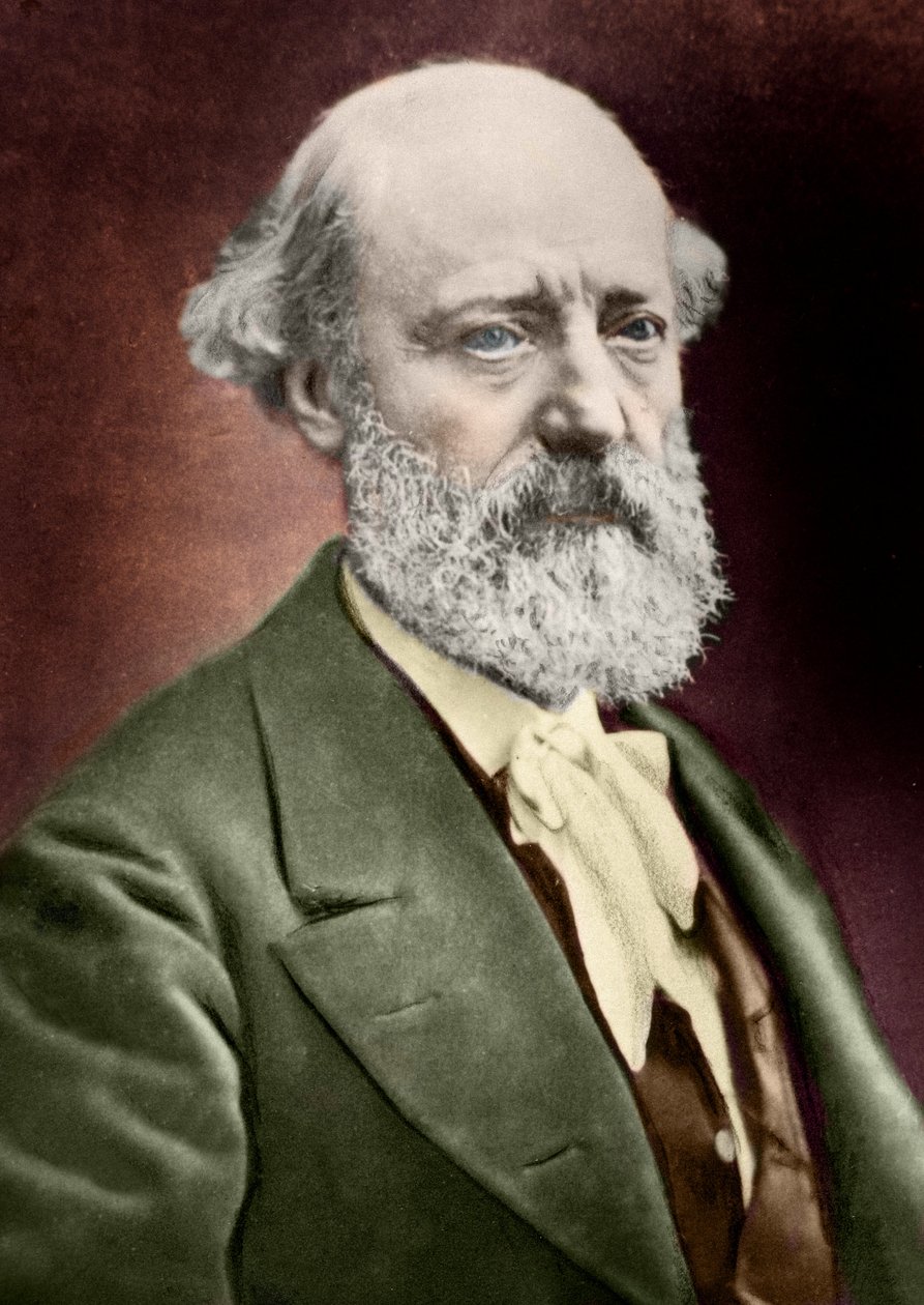 Retrato do arquiteto Eugene Viollet le Duc (Viollet-le-Duc) (1814-1879). c.1879 (gravura) de (1820 1910) (after) Nadar
