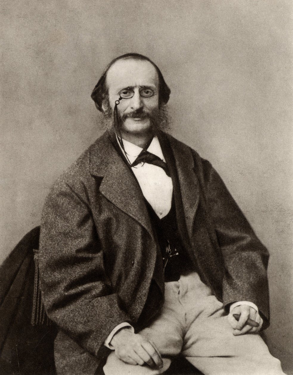 Jacques Offenbach (1819-1880) nascido Jakob Levy Eberst Offenbach em Colónia. Compositor e maestro francês nascido na Alemanha (foto p/b) de (1820 1910) Nadar