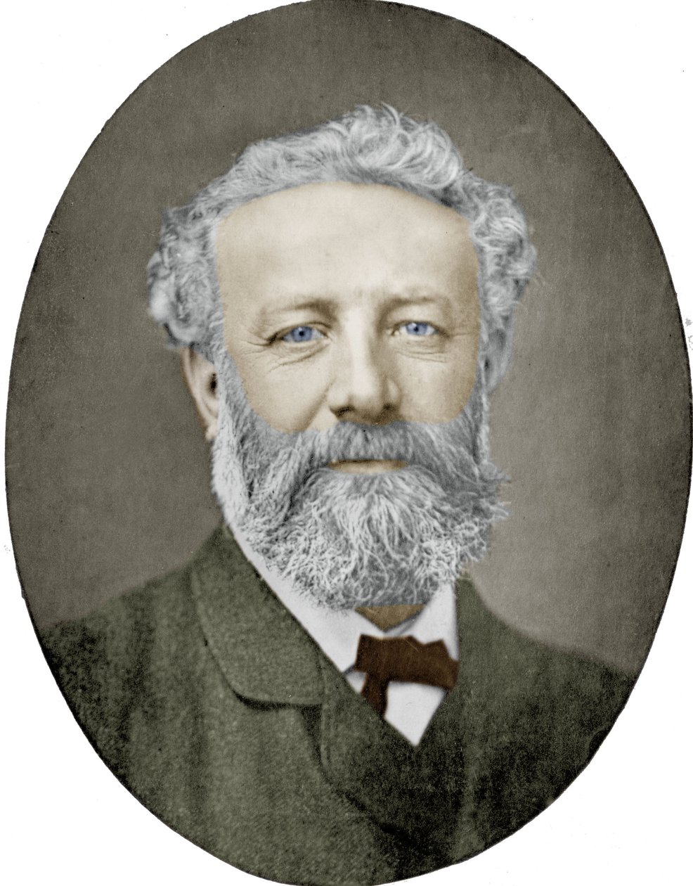 Jules Verne (1828-1905) romancista francês, fotografia de Nadar, imagem colorida de (1820 1910) Nadar