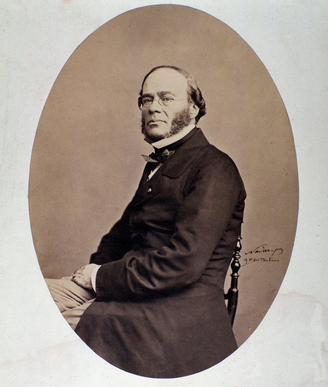 Retrato de Jacques Fromental Halevy (1799-1862) compositor inglês Fotografia Nadar (Felix Tournachon) século 19. Bolonha, museo bibliografico musicale de Nadar