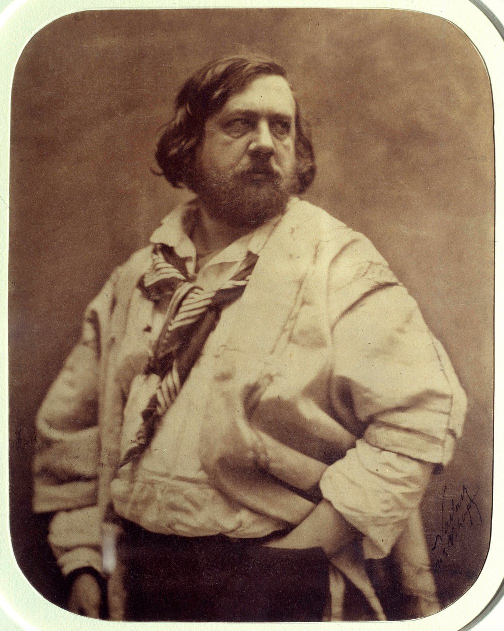 Retrato do escritor francês Theophile Gautier (1811-1872) na blusa branca Fotografia de Felix Tournachon dit Nadar (1820-1910) 1854 Paris, musee d