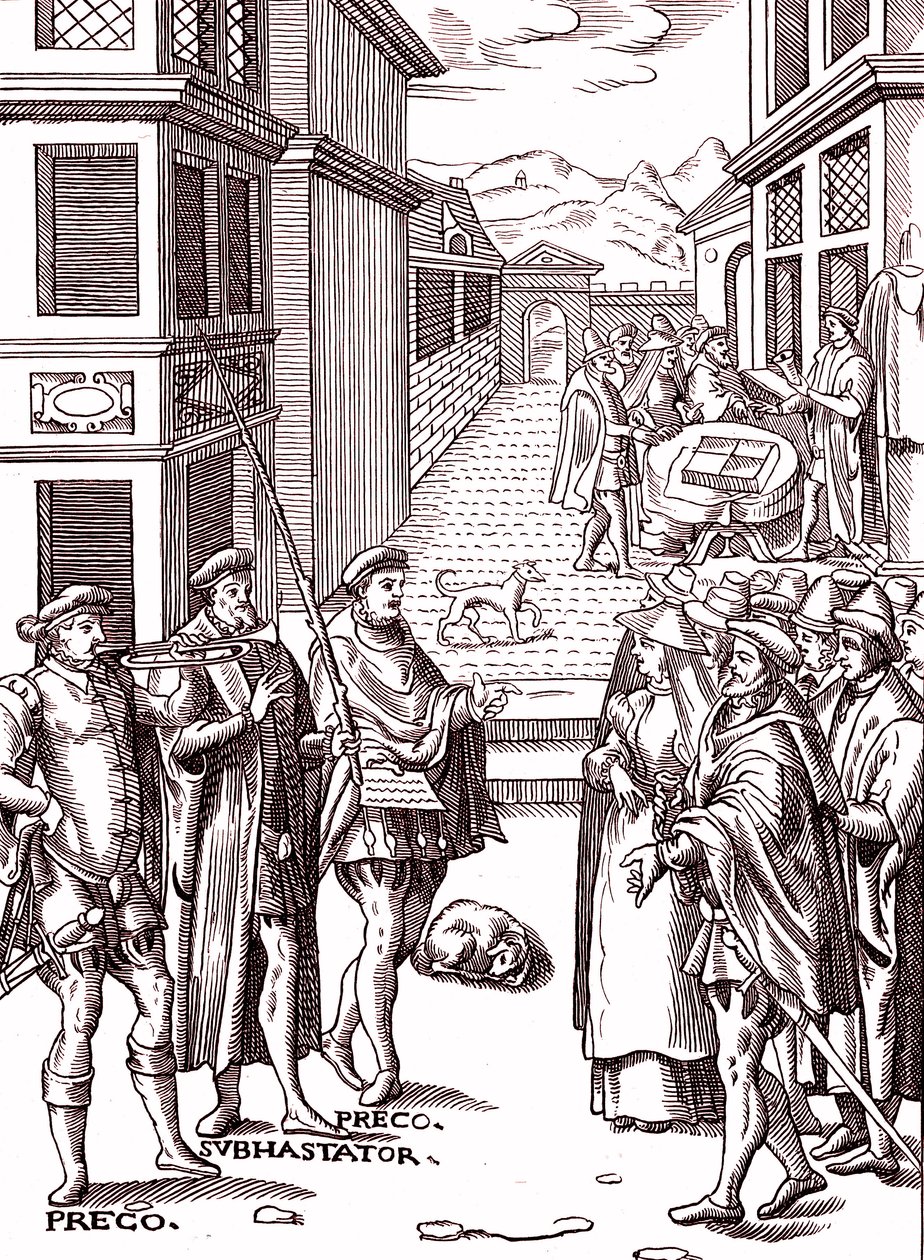 O pregoeiro da cidade a tocar a sua trombeta de (after) Flemish School