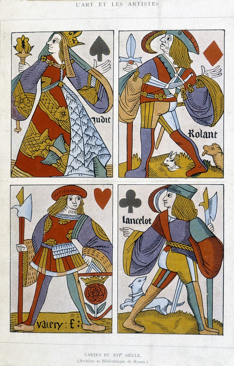 Cartas de jogo do século XVI de (after) French School
