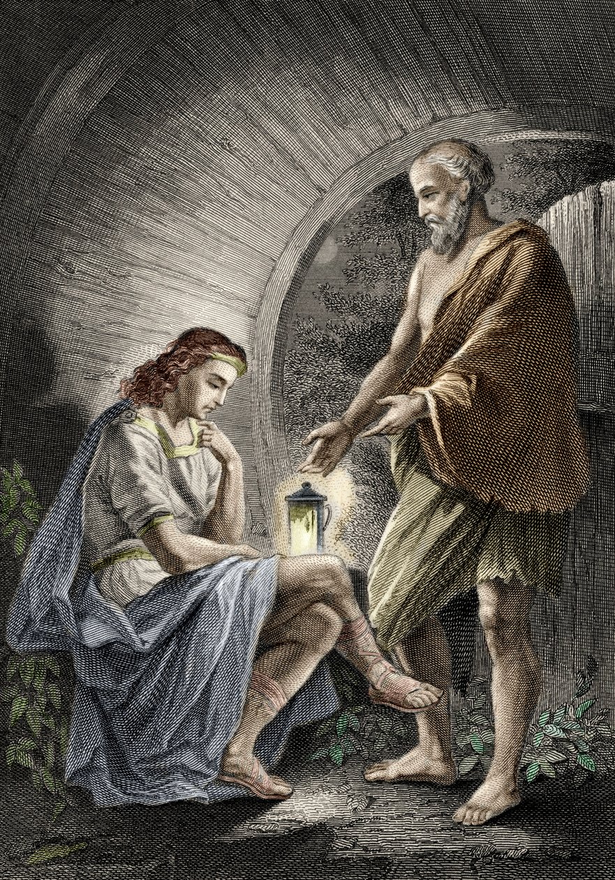 O filósofo grego Diógenes de Sinope, conhecido como o cínico de (after) German School