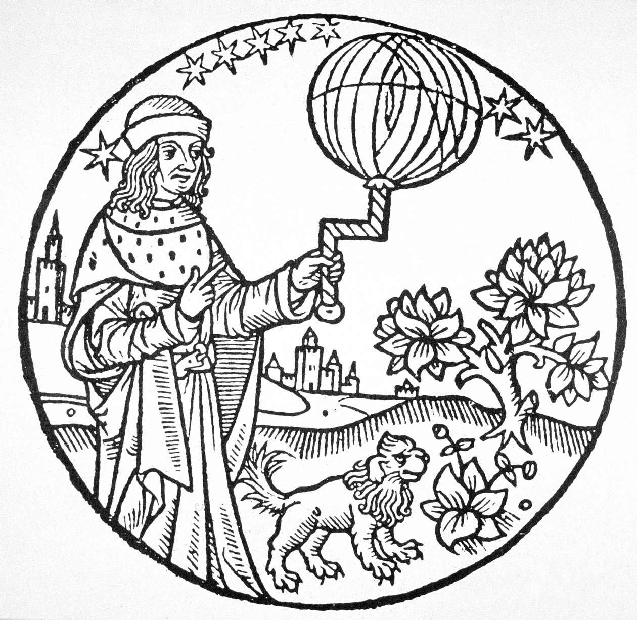 Retrato Ideal de Aristóteles (384-322 AC), cópia de uma ilustração de 