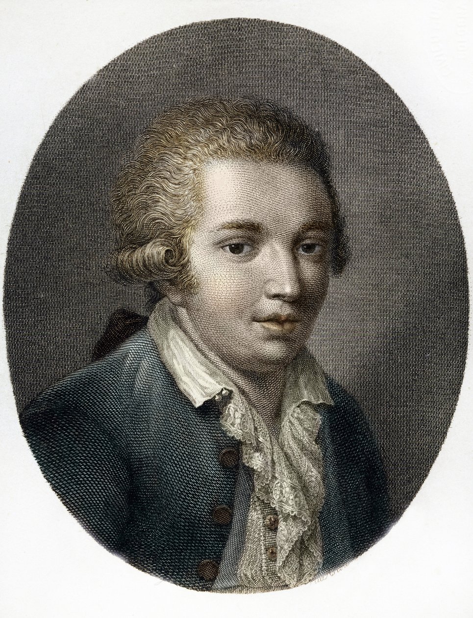 Retrato do compositor italiano Domenico Cimarosa (1749-1801) (Retrato de Domenico Cimarosa (1749-1801), compositor italiano) Colecção privada de (after) Italian School