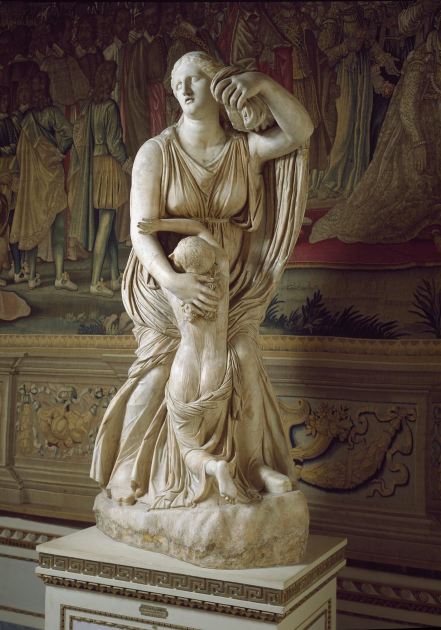 Niobe e sua filha (escultura de mármore) de (after) Skopas of Paros