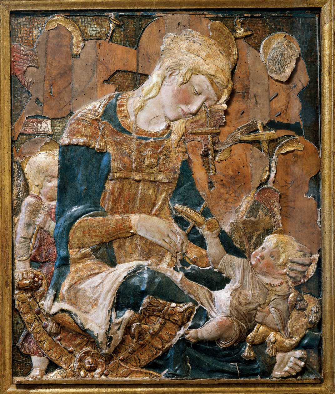 Madonna e Child, alívio básico (terracota) de (attr. to) Donatello