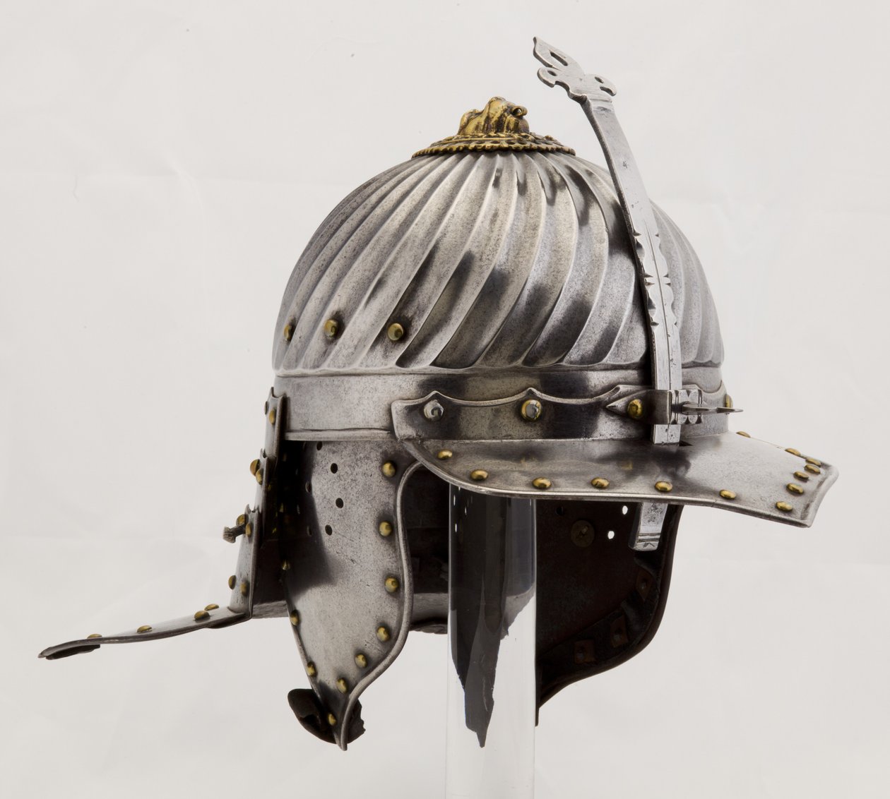 Zischägge, c.1620-25 (aço, ferro, latão e couro) de (attr.to) German School