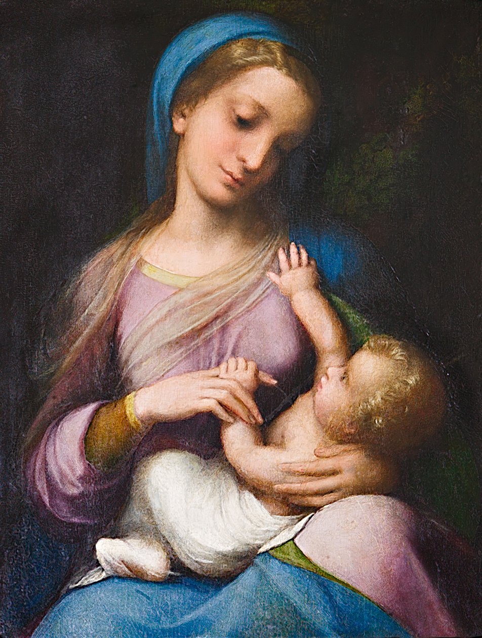 Madonna com Criança ou Madonna Campori (óleo sobre painel) de (c.1489 1534) Correggio