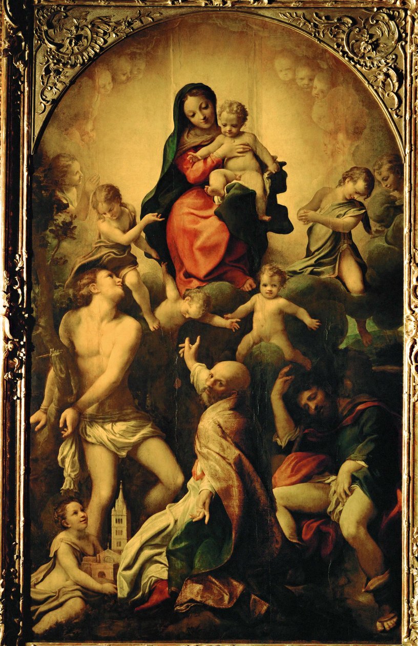 A Madona de São Sebastião ... de (c.1489 1534) Correggio