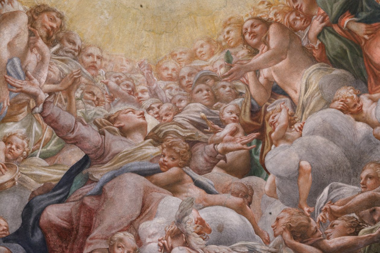 Virgem entre Adão e Eva, detalhe de 3660852 de (c.1489 1534) Correggio