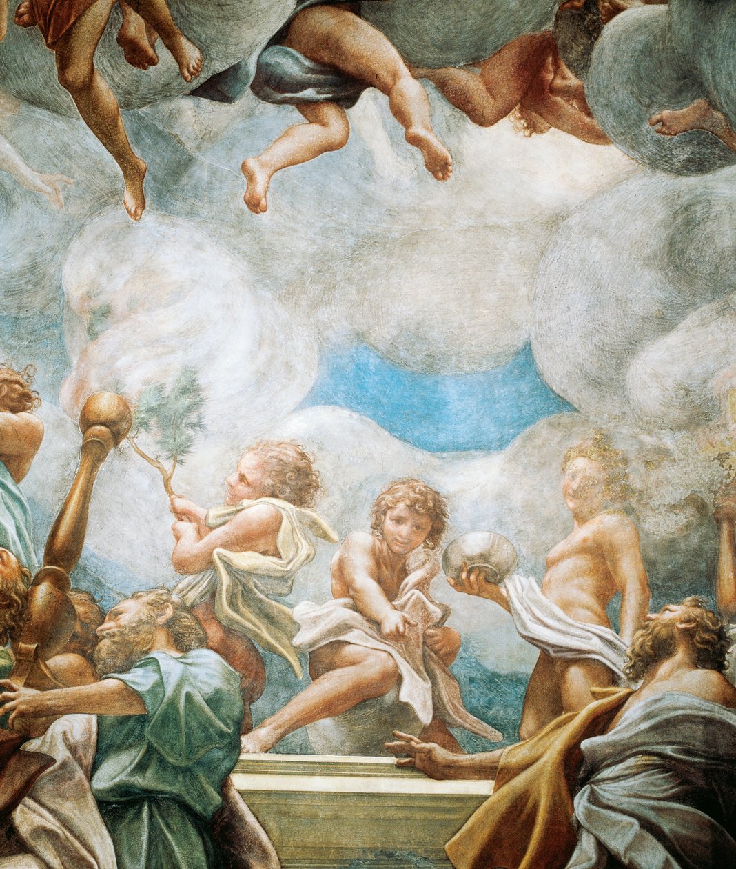 Efébes e apóstolo, detalhe da Assunção da Virgem de (c.1489 1534) Correggio