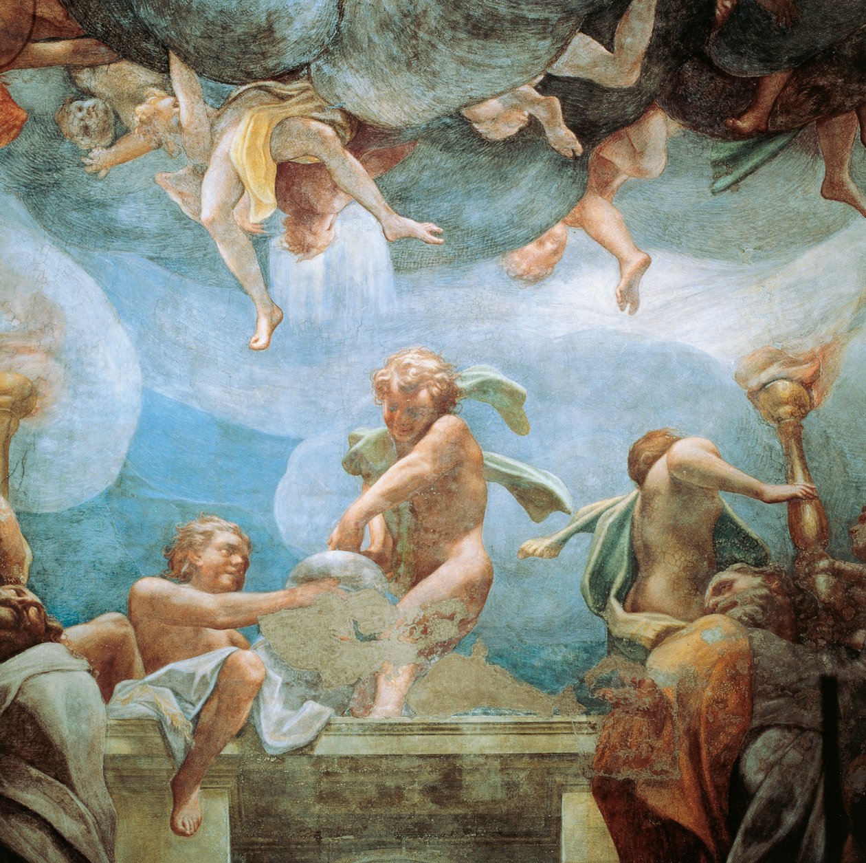 Efébes na varanda, detalhe da Assunção da Virgem de (c.1489 1534) Correggio