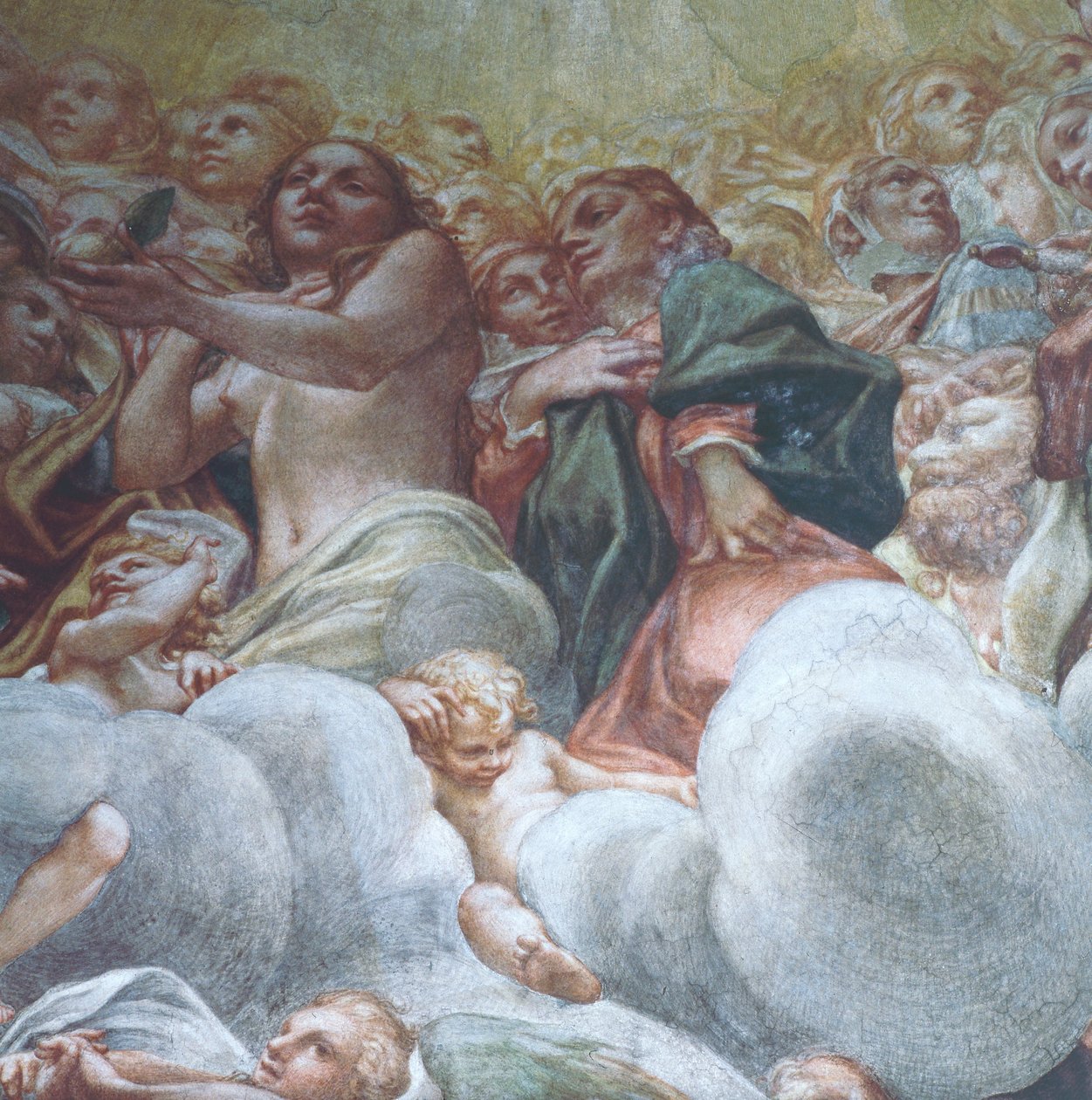 Figura de Eva, detalhe da Assunção da Virgem no Céu, de Antonio Allegri Da Correggio (1489-1534), fresco, Cúpula da Catedral de Parma, Itália de (c.1489 1534) Correggio