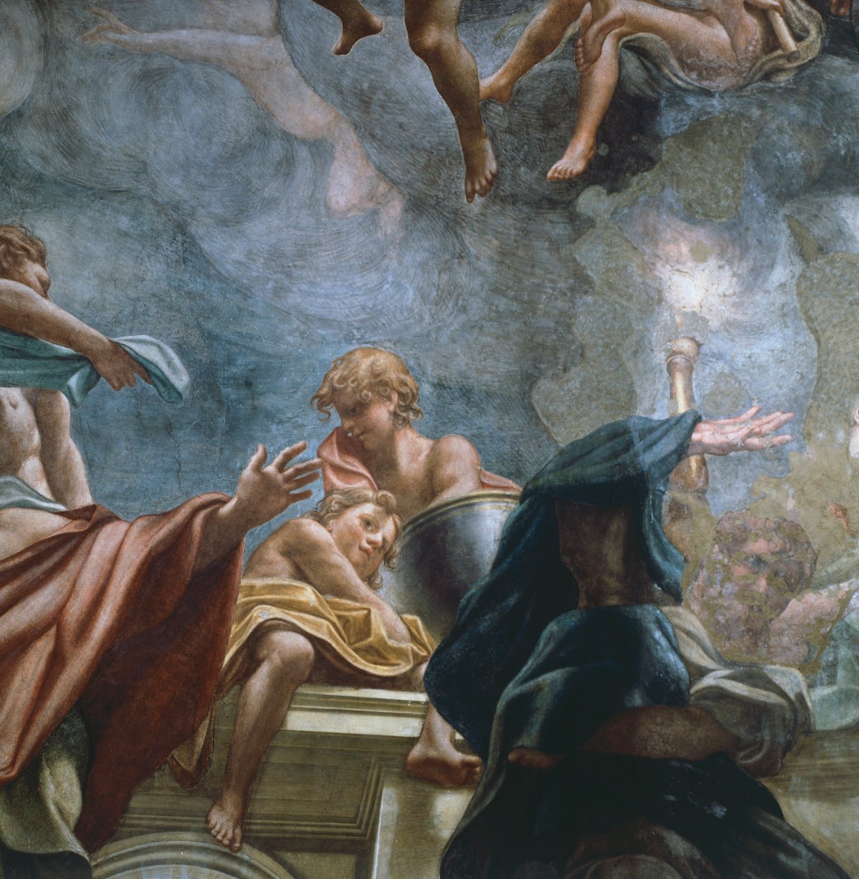 Figura de apóstolo, detalhe dos frescos de cúpula da Catedral de Parma, de Antonio Allegri Da Correggio (1489-1534) de (c.1489 1534) Correggio