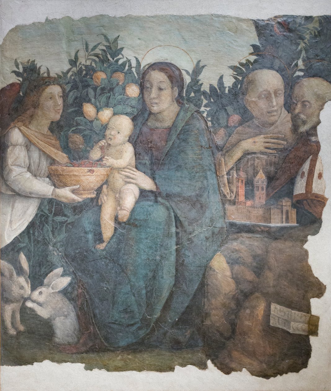 Madona e Menino com os Santos Francisco e Quirino, conhecida como Madonna dei limoni de (c.1489 1534) Correggio