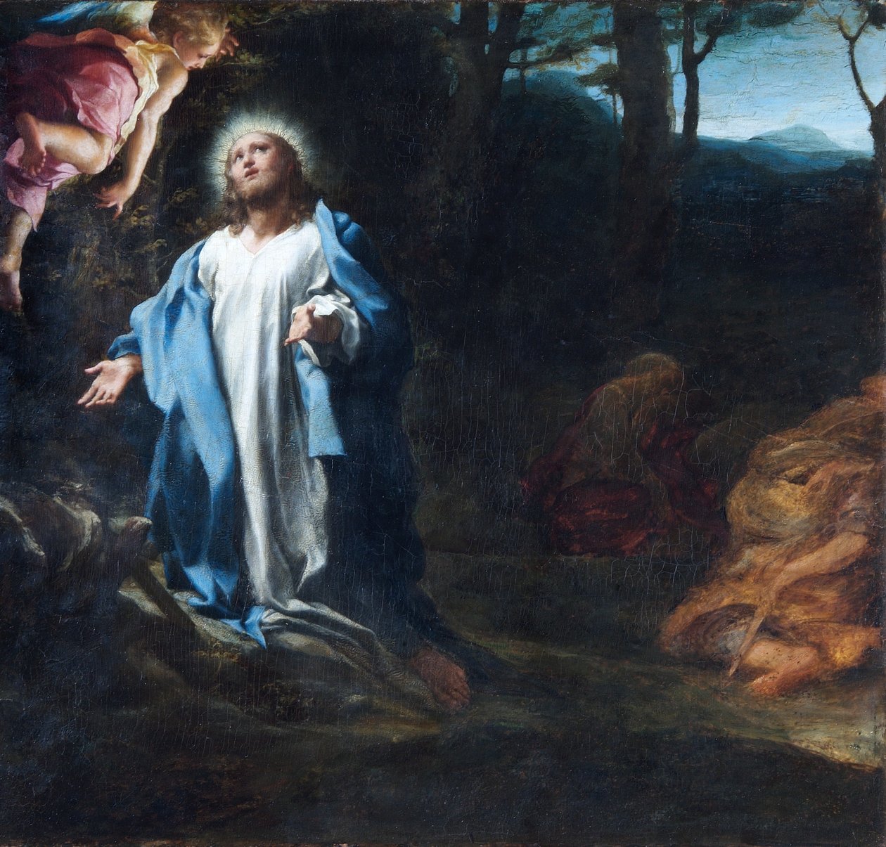 A Agonia no Jardim, meados de 1520s (óleo sobre painel) de (c.1489 1534) Correggio