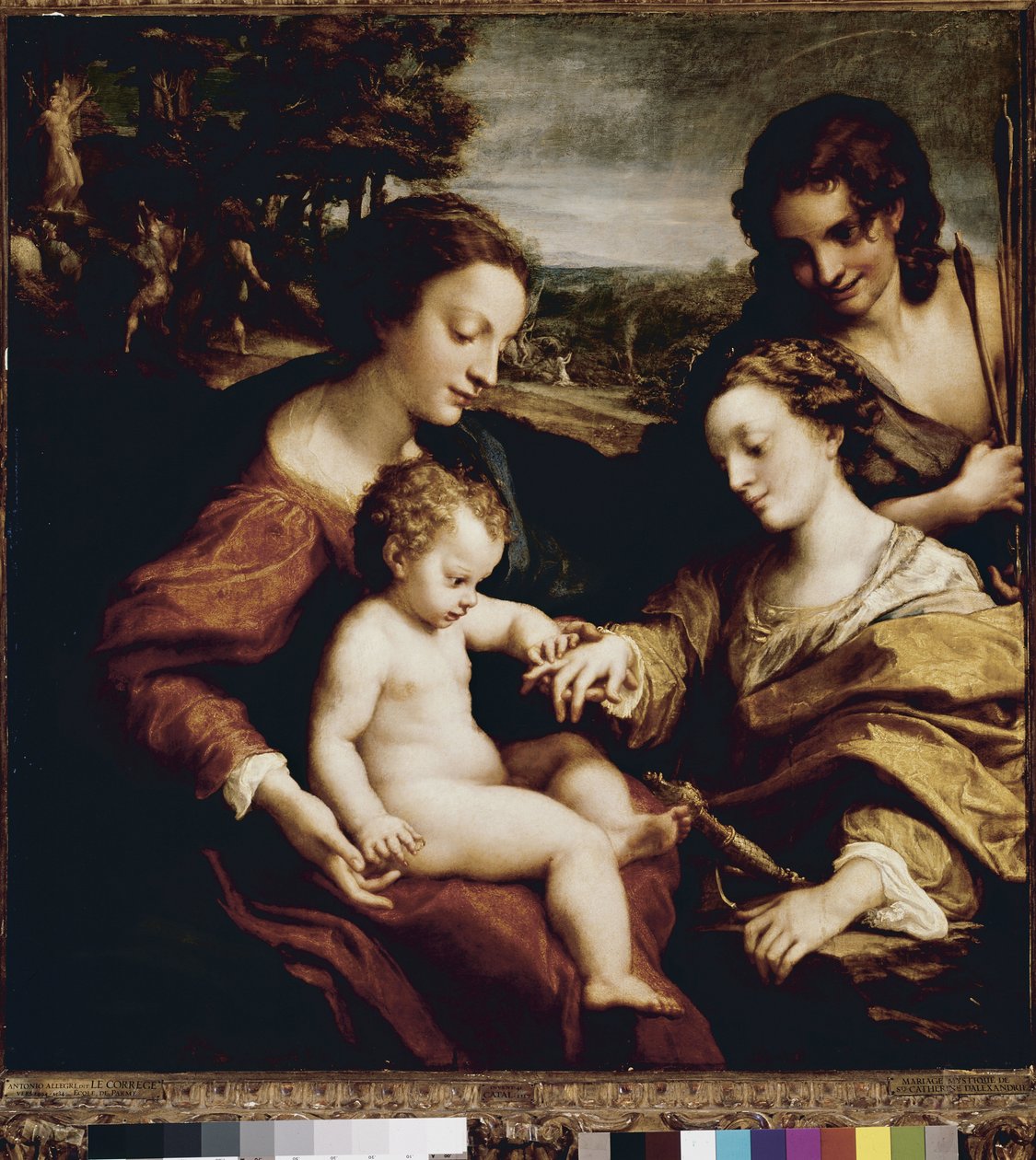 O Místico Casamento de Santa Catarina (óleo sobre painel de (c.1489 1534) Correggio