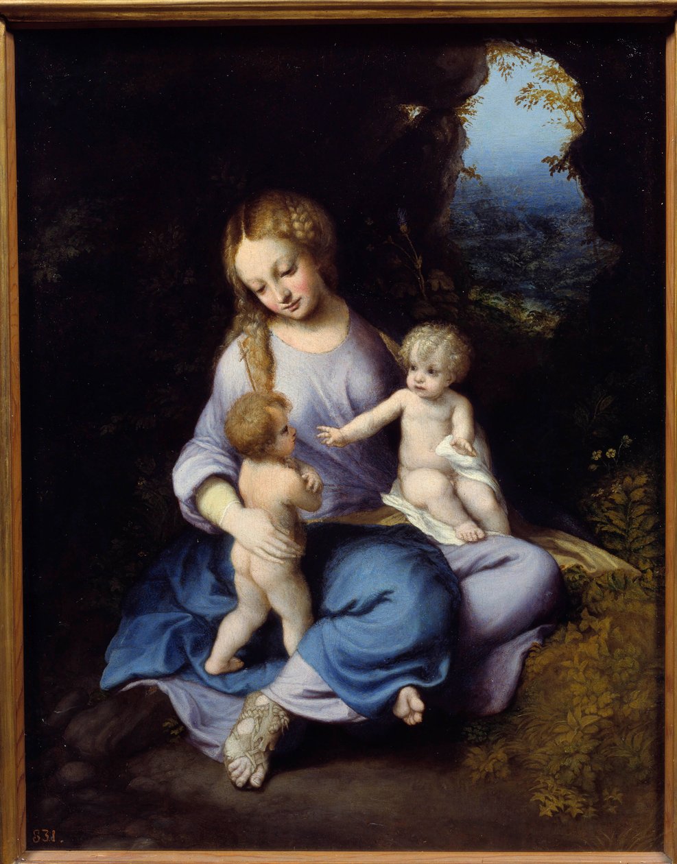A Virgem, Jesus e São João Criança Pintura de Antonio Allegri (conhecida como Correggio ou Correge 1489-1534) Século XVI Madrid, Museu do Prado de (c.1489 1534) Correggio