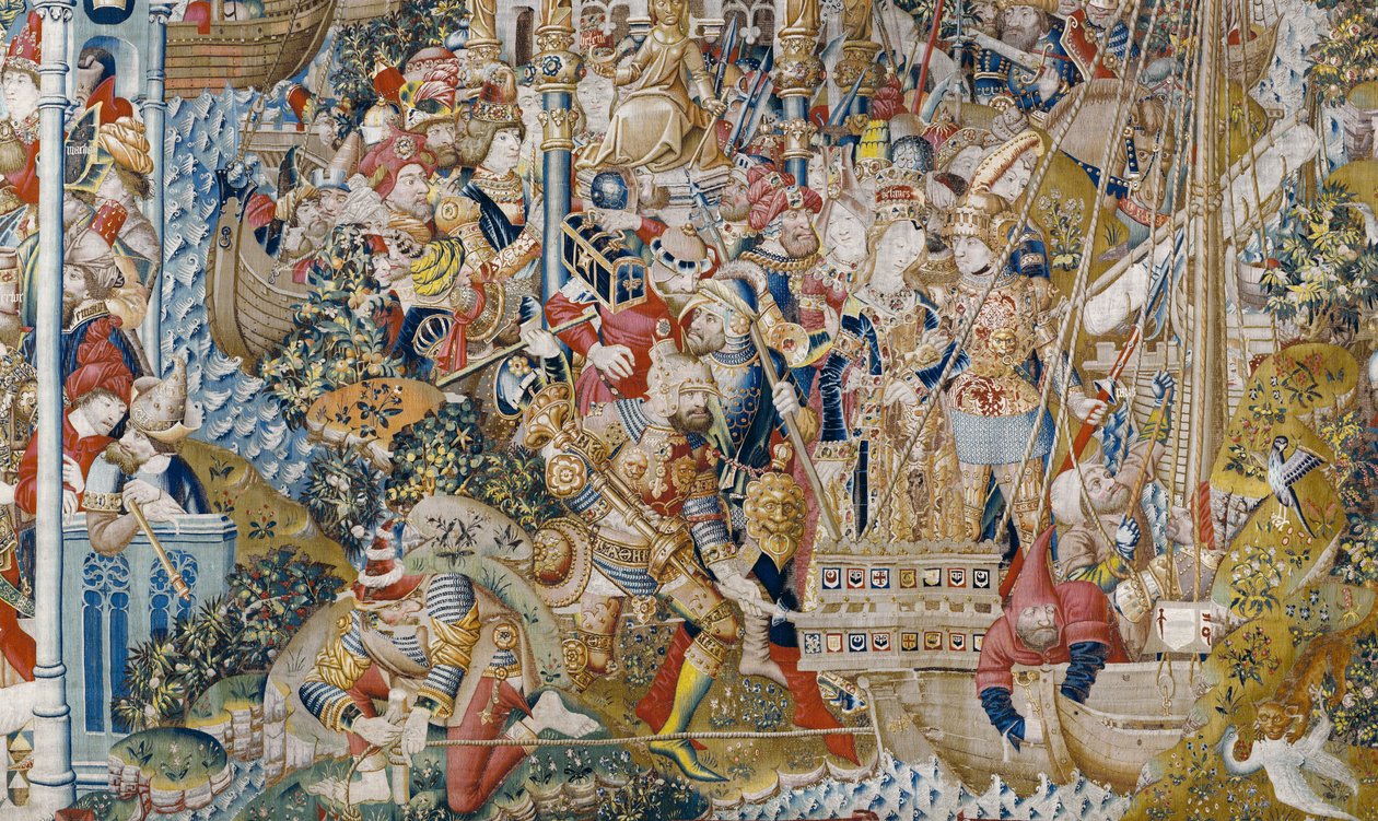 A Guerra de Tróia: A Violação de Helena, c.1470 (tapeçaria) de (fl.1450 75) Master of Coetivy