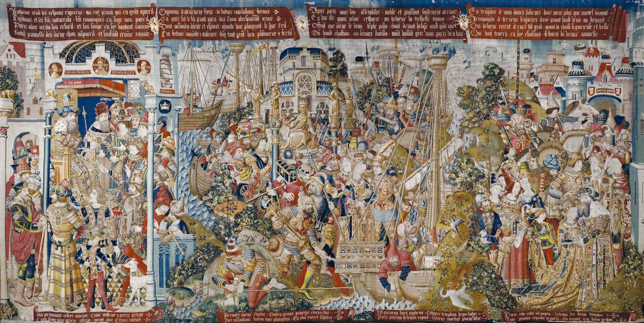 A Guerra de Tróia: A Violação de Helena, c.1470 (tapeçaria) de (fl.1450 75) Master of Coetivy