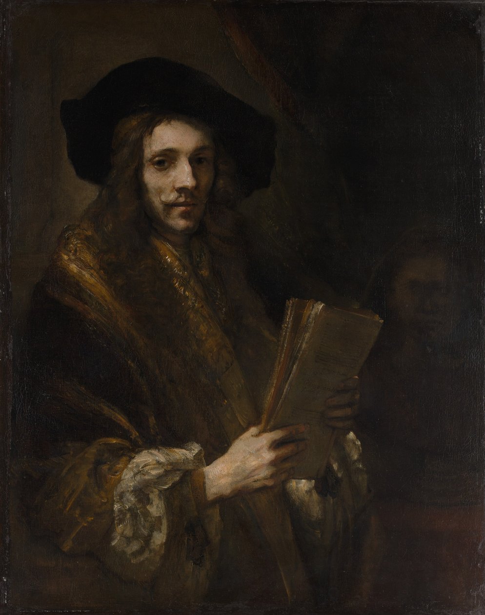 Retrato de um homem ("O leiloeiro"), c.1658-62 (óleo sobre tela) de (follower of) Rembrandt Harmensz. van Rijn
