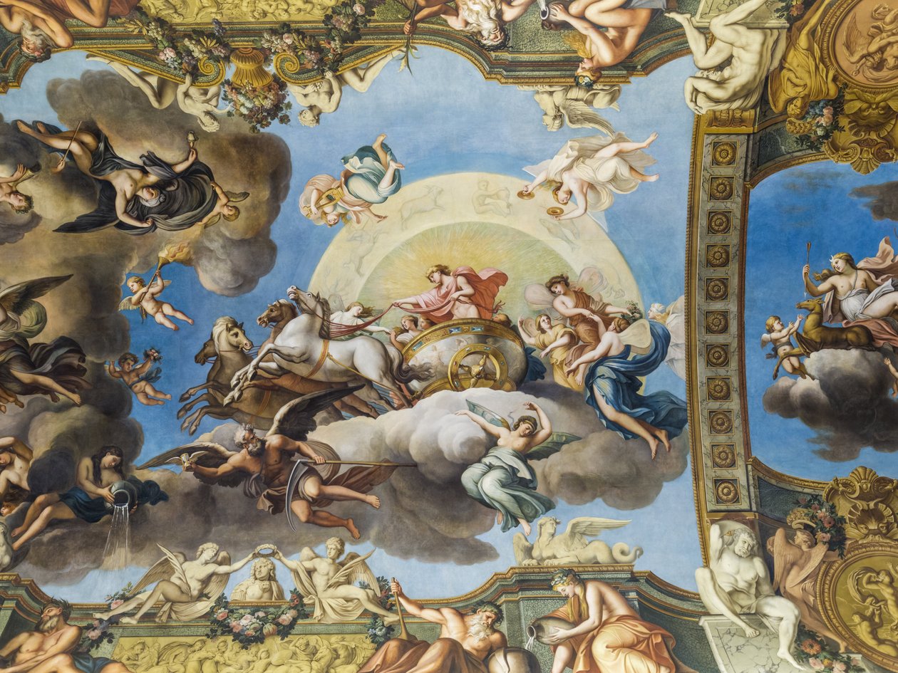 Alegoria do sol Pintura da abóbada da Galeria de Ouro, de François Perrier (1594-1649), 1645. Banque de France. Hotel de Toulouse, hotel de la Villière, Paris - Hotel de Toulouse, hea de Unknown
