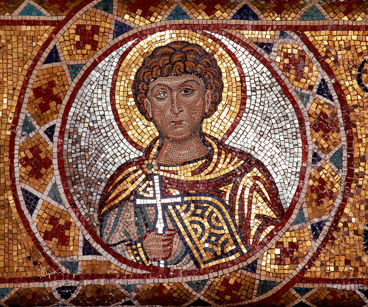 Um Arcanjo Mosaico localizado na Igreja de Santa Maria della Martorana em Palermo de Unknown