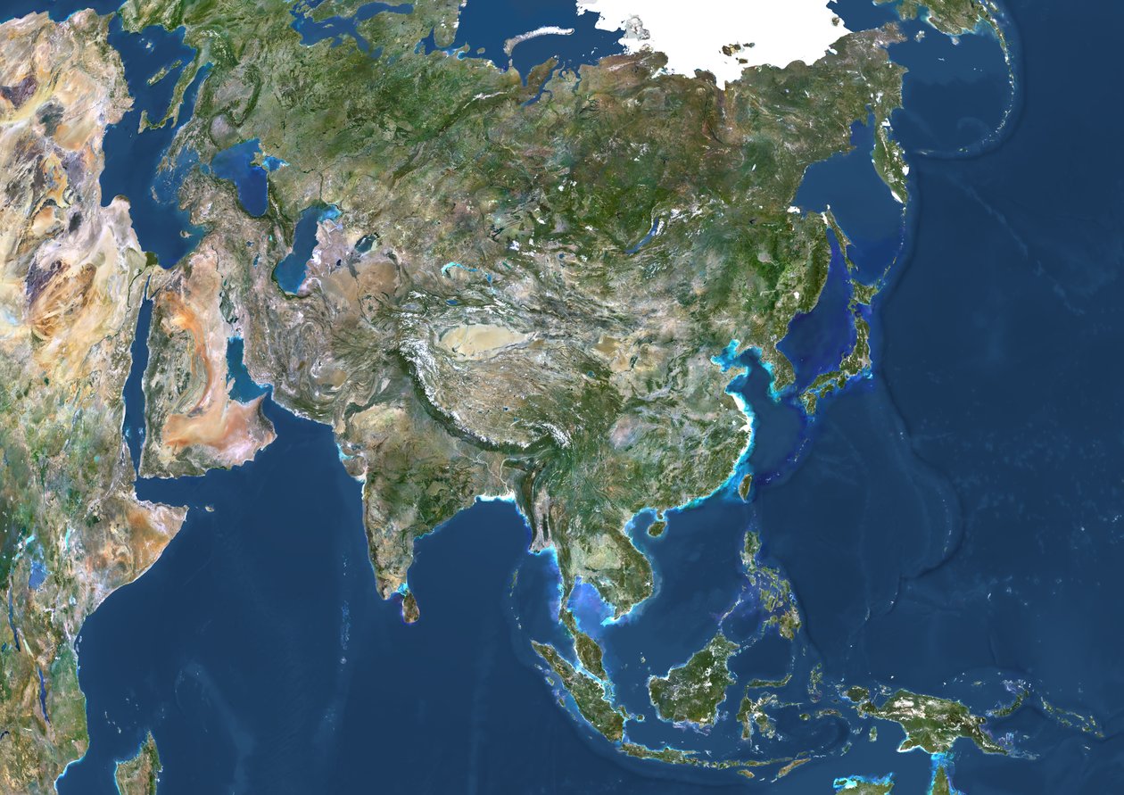 Ásia, imagem de satélite de cor verdadeira de Unknown