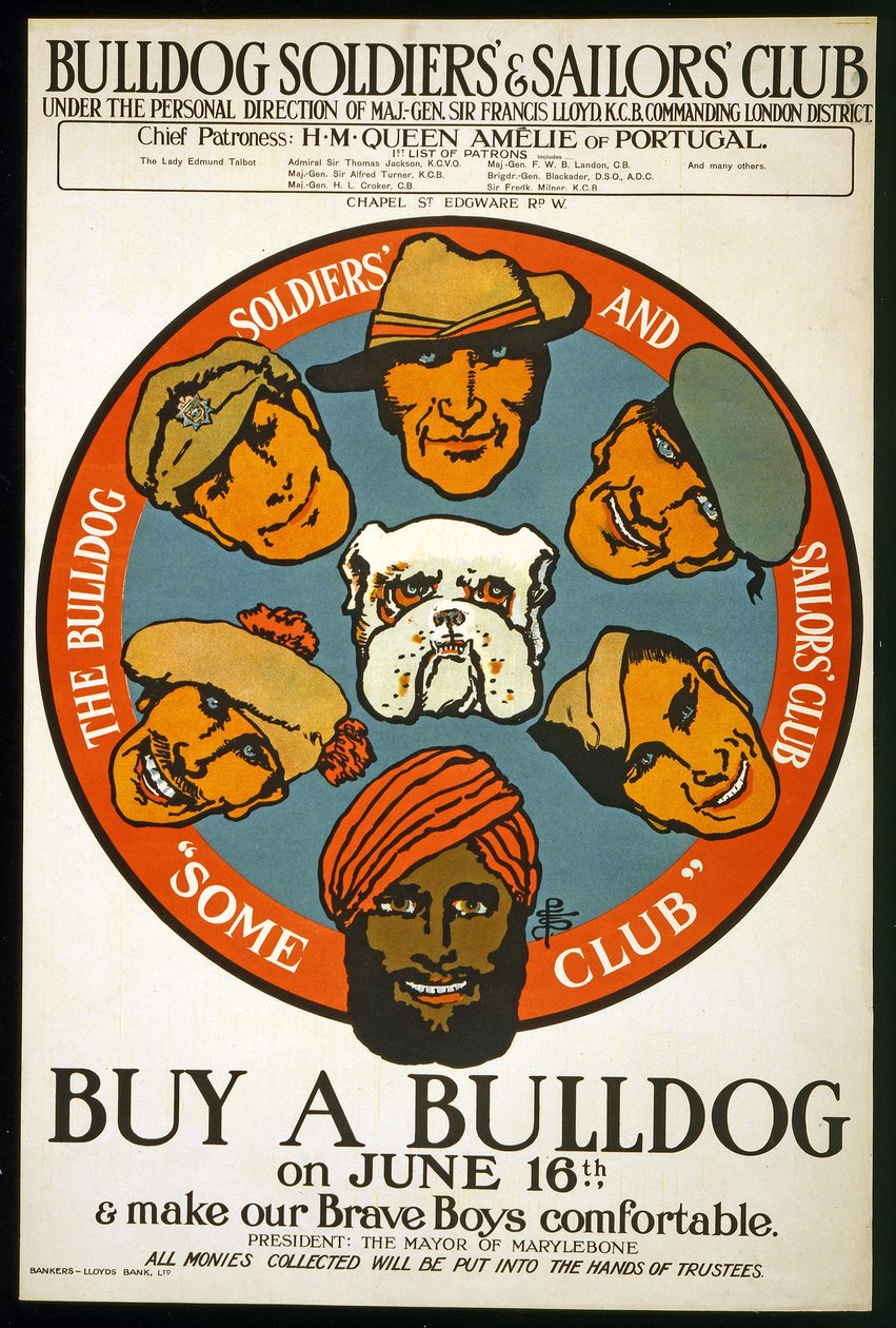 Compre um bulldog no dia 16 de junho e deixe nossos bravos rapazes mais confortáveis, c.1915 de Unknown