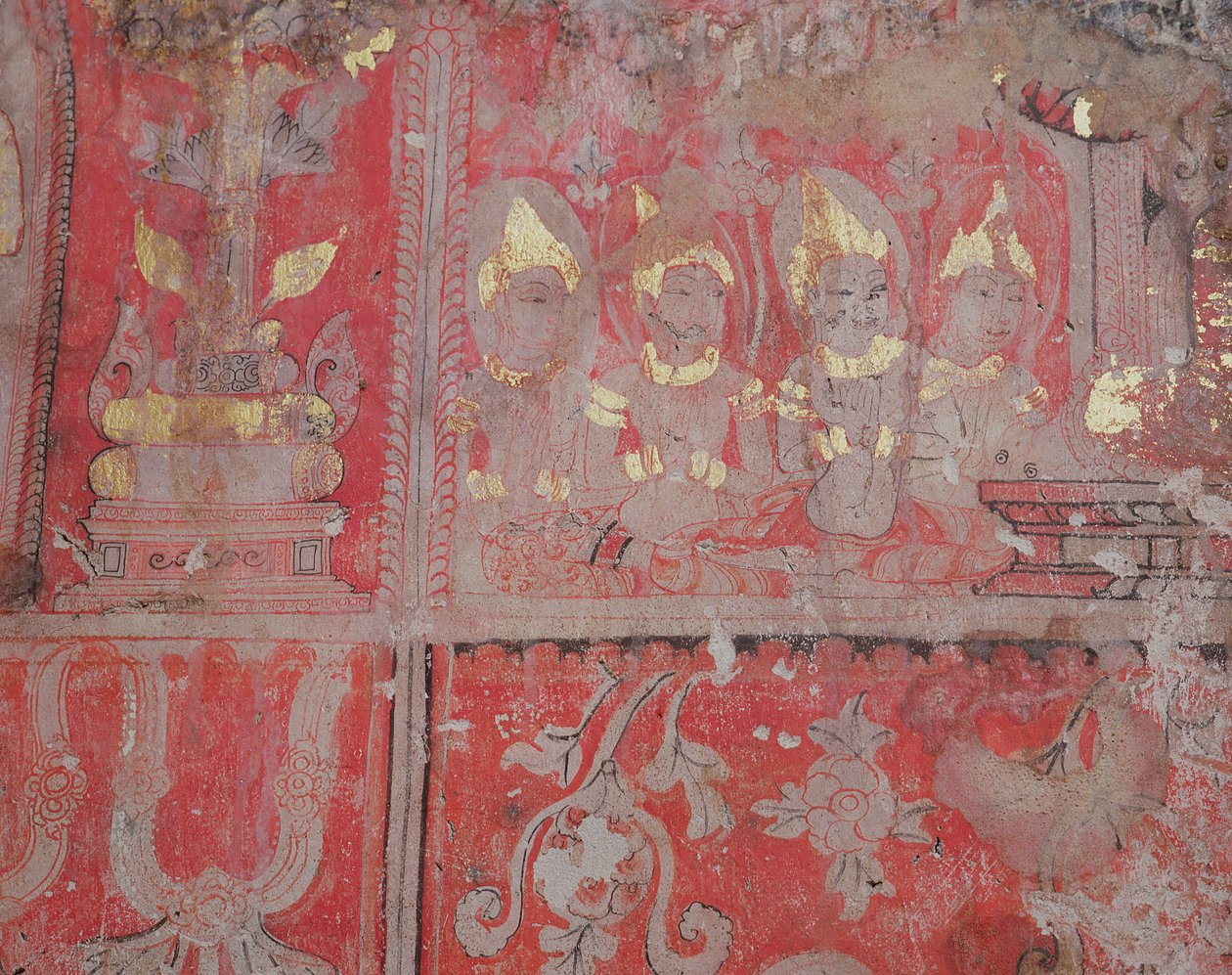 Divindades, árvore de iluminação, Wat Ratchaburana, Ayutthaya, Tailândia de Unknown