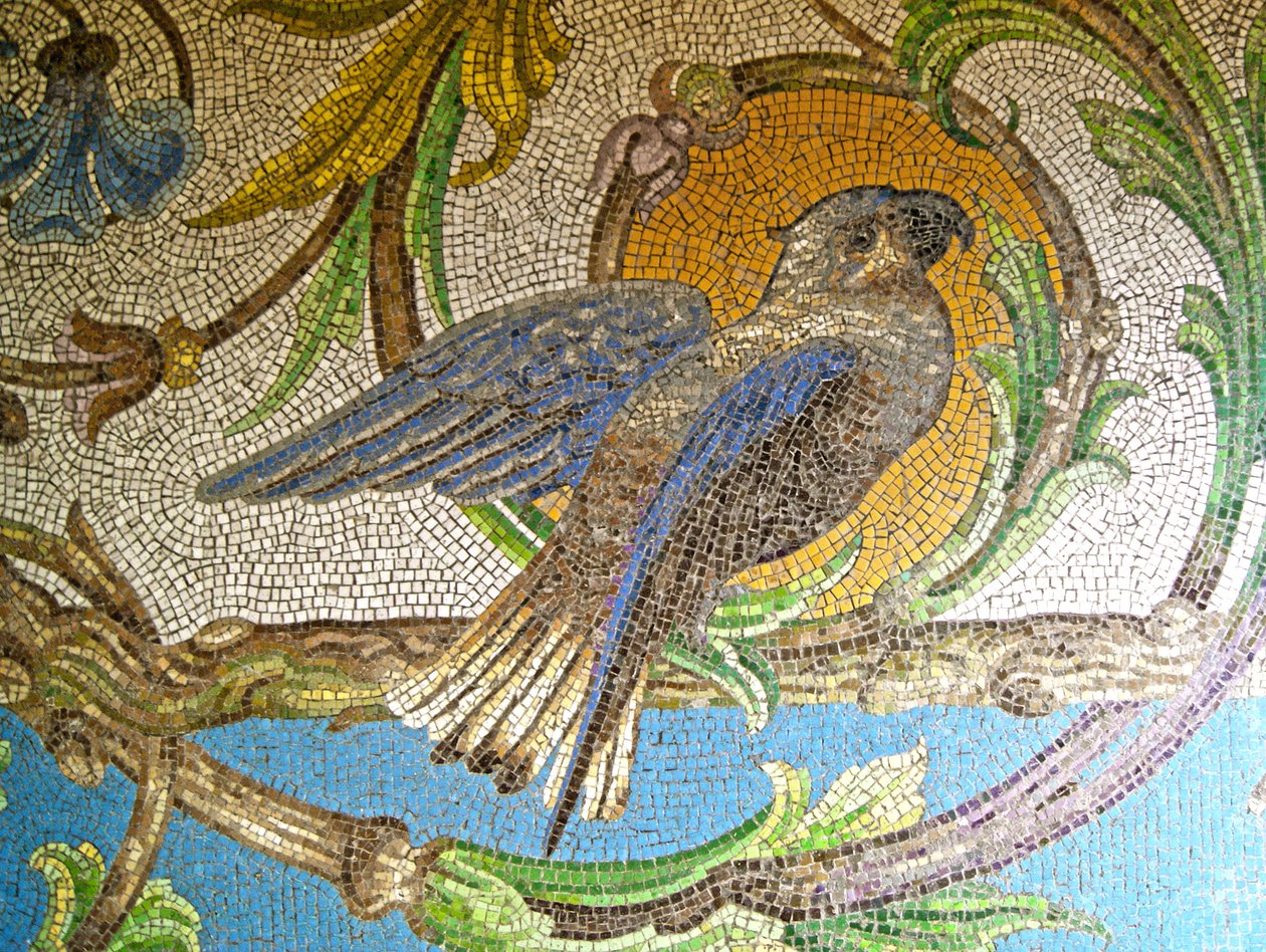 Detalhe, de, um, chão tiled, descrevendo, um, papagaio, sintra, portugal, c.1908, (mosaic) de Unknown