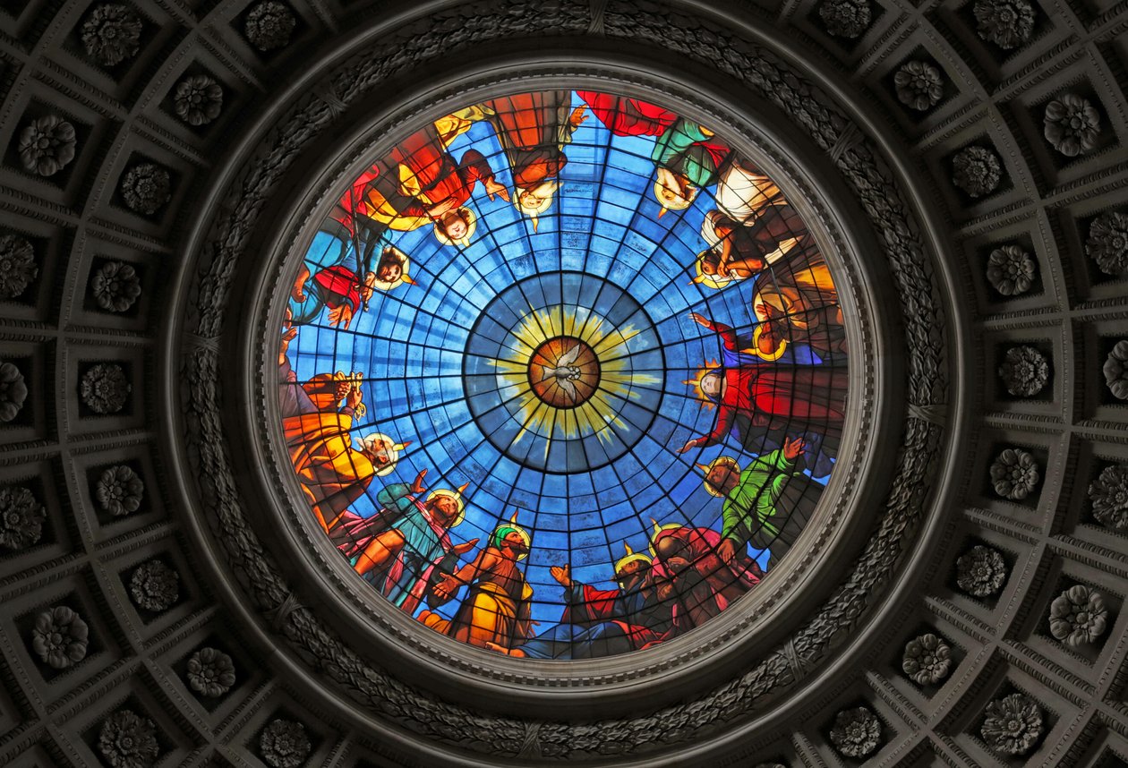 Cúpula, com, janela, descrevendo, a, mistério pentecostes, chapelle, royale, Dreux, frança de Unknown