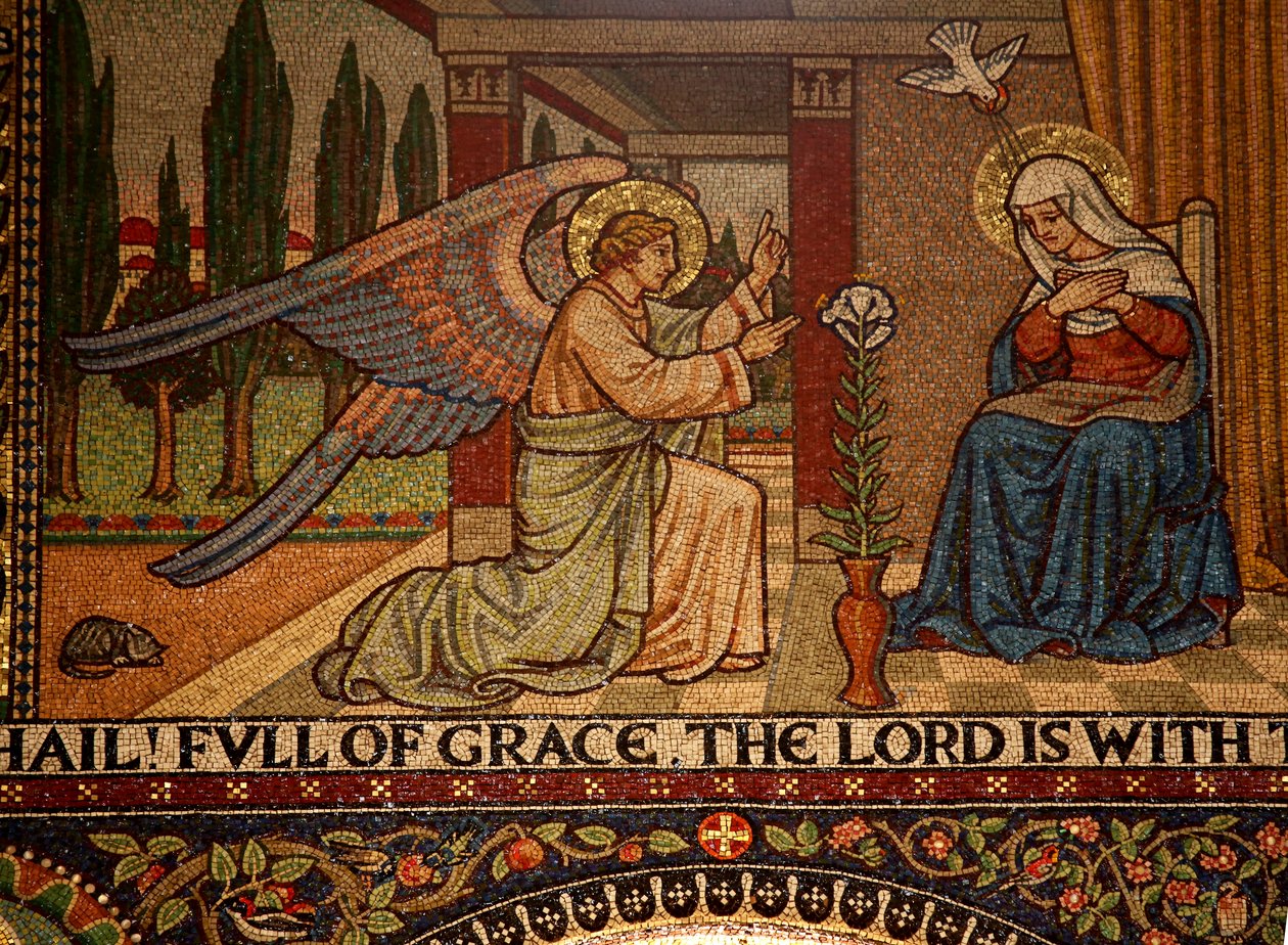 Droitwich, Igreja do Sagrado Coração e Santa Catarina: Mosaicos de Frank PeacockGabriel Pippet, década de 1920 de Unknown