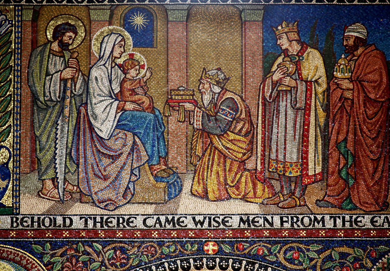 Droitwich, Igreja do Sagrado Coração e Santa Catarina: Mosaicos de Frank PeacockGabriel Pippet, década de 1920 de Unknown