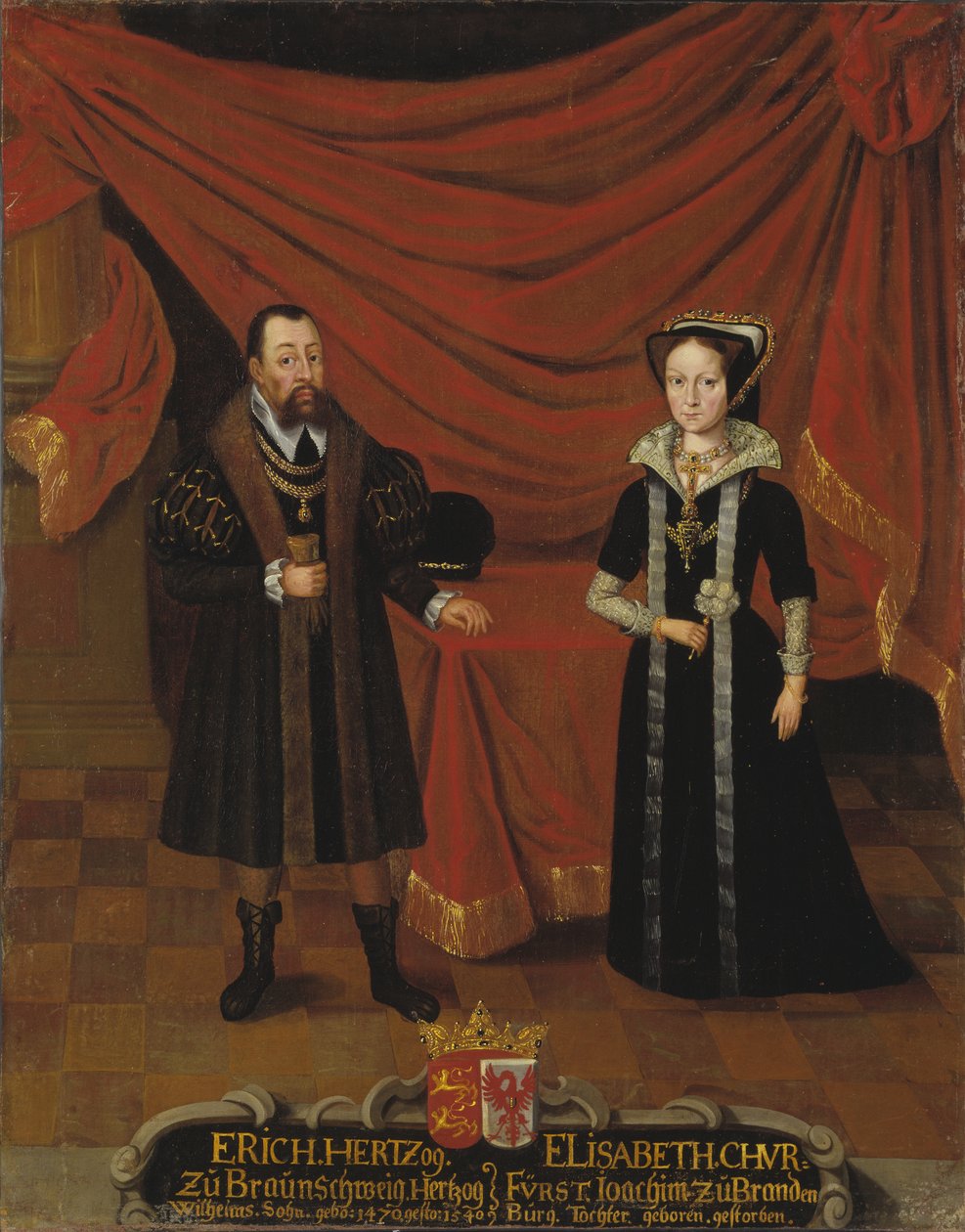 Duque Erik I de Brunswick-Calenberg e sua segunda esposa Elisabeth, Princesa de Brandemburgo, c.1530 de Unknown