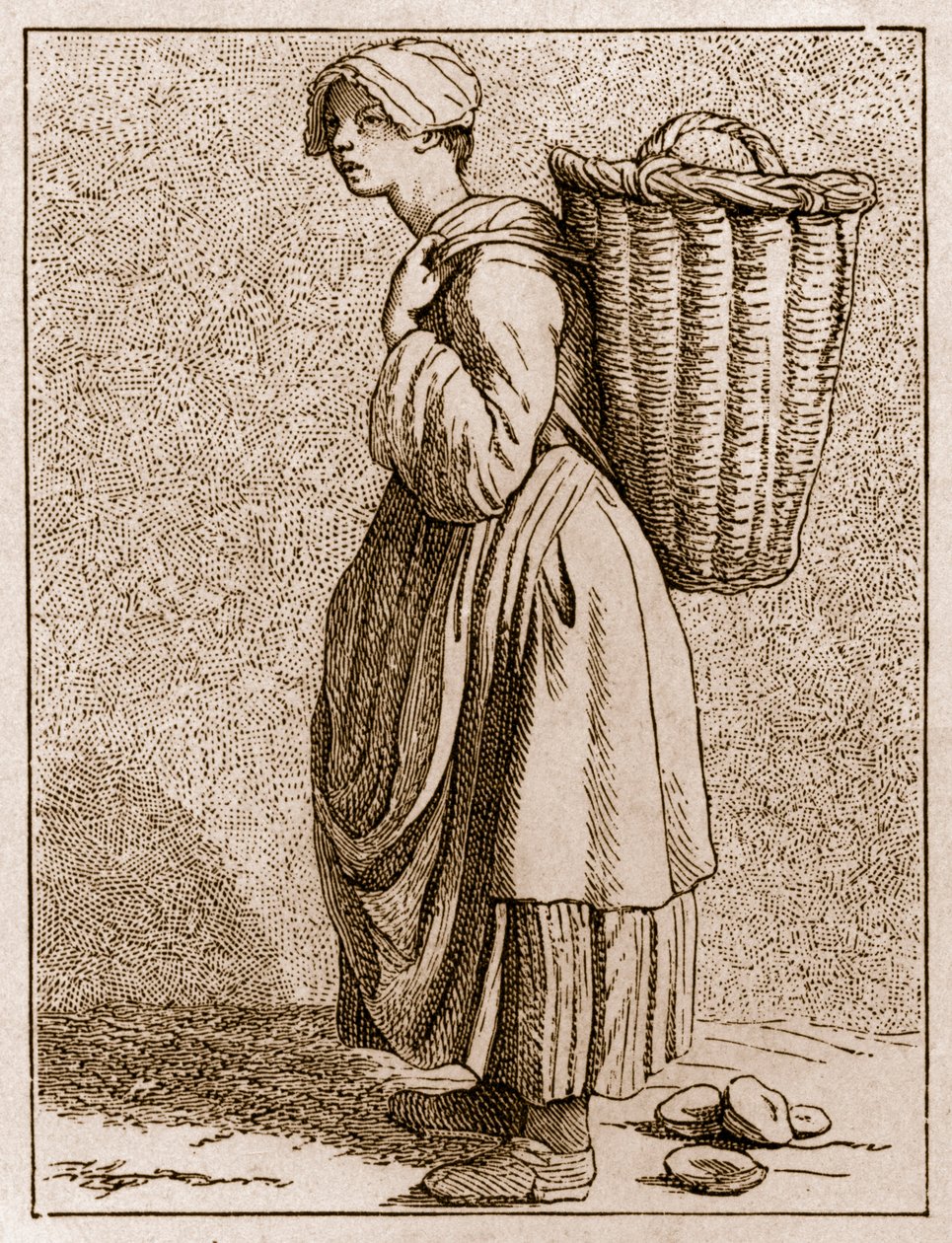 Vendedor de ostras francesas no século XVIII Paris de Unknown