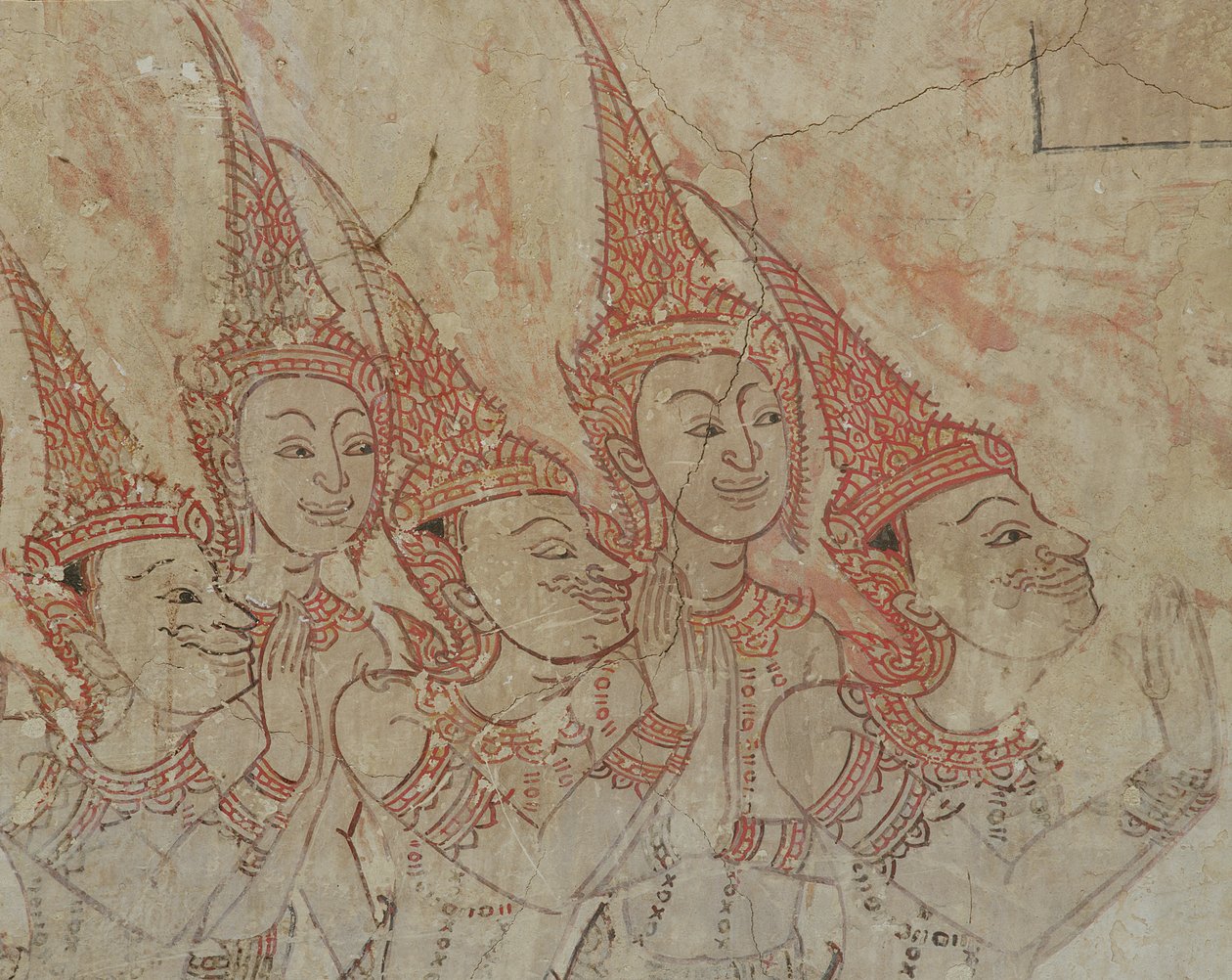 Detalhe de afresco, Wat Compuwek, Nonthaburi de Unknown