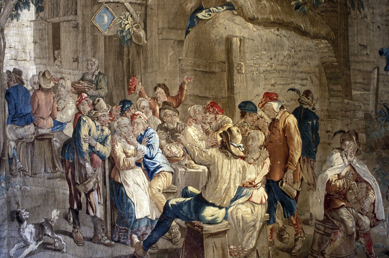 Indre  e  Loire N * 251 - Chateau dUse - tapeçaria flamenga do século XVIII - de um cartão de Teniers (século XVII) de Unknown