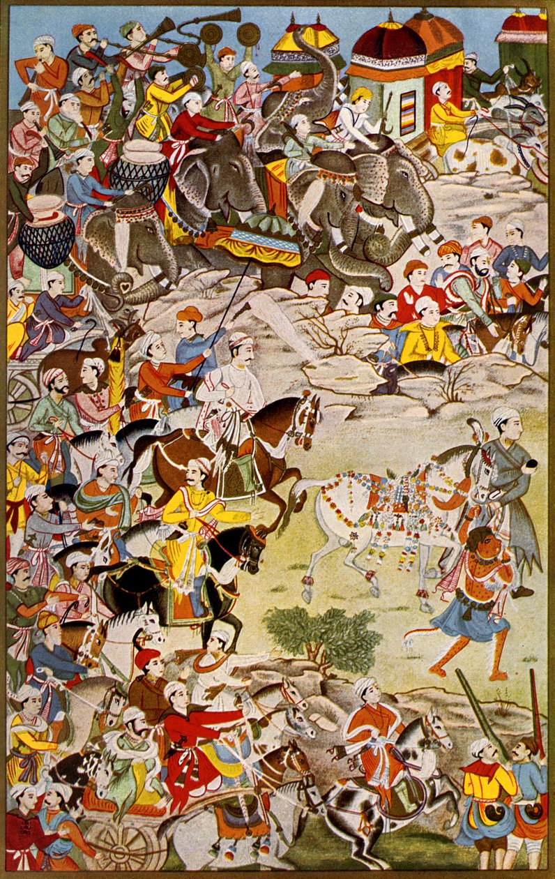 Marcha do grandioso Mughal, Akbar, o Grande de Unknown