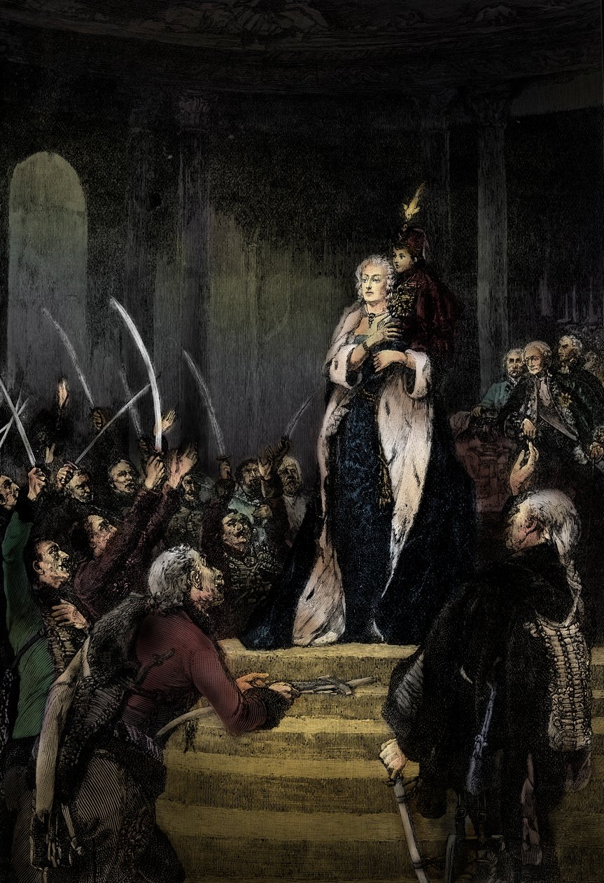 Maria Theresa e o parlamento húngaro de Unknown