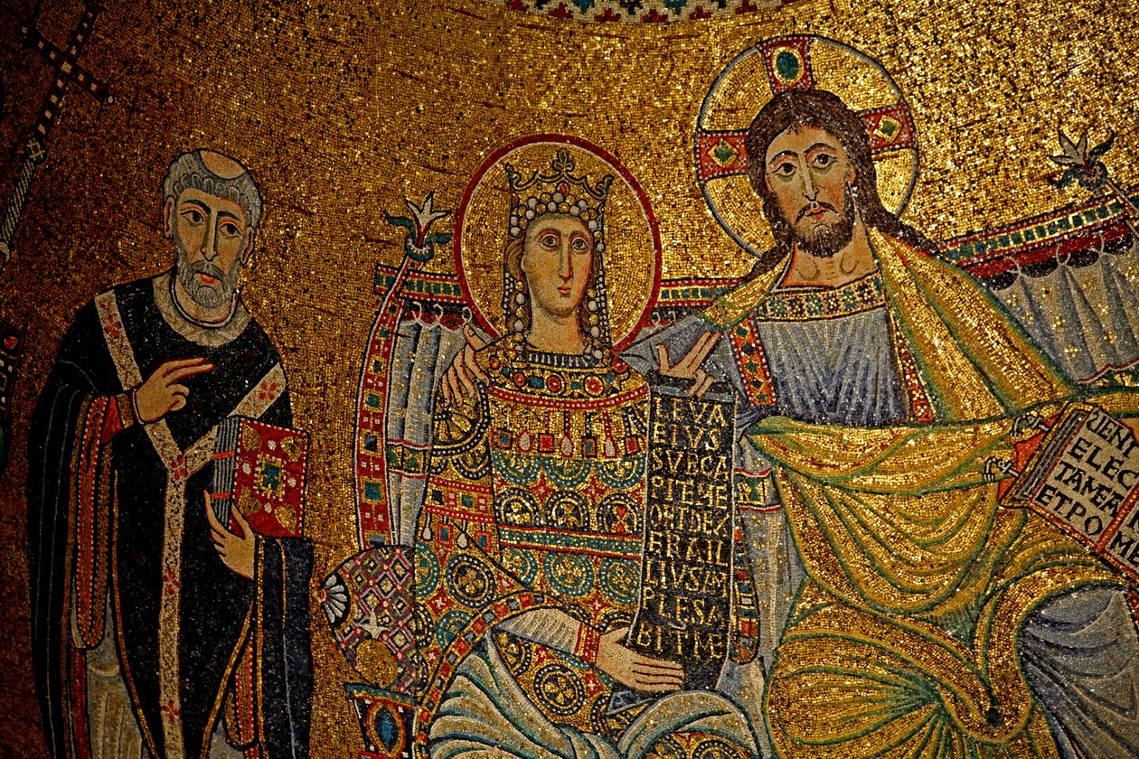Mosaico na abside com Cristo e a Virgem Maria de Unknown
