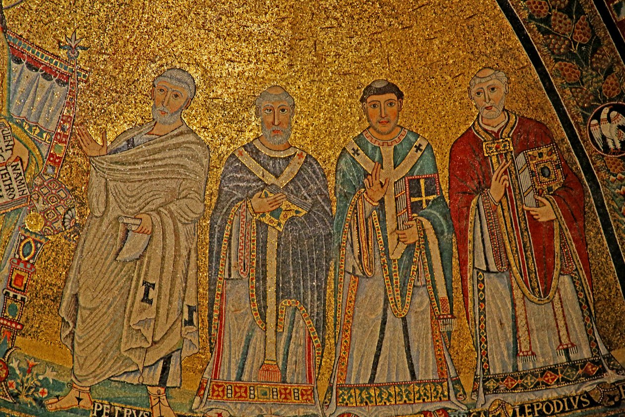 Mosaico na abside com quatro santos de Unknown