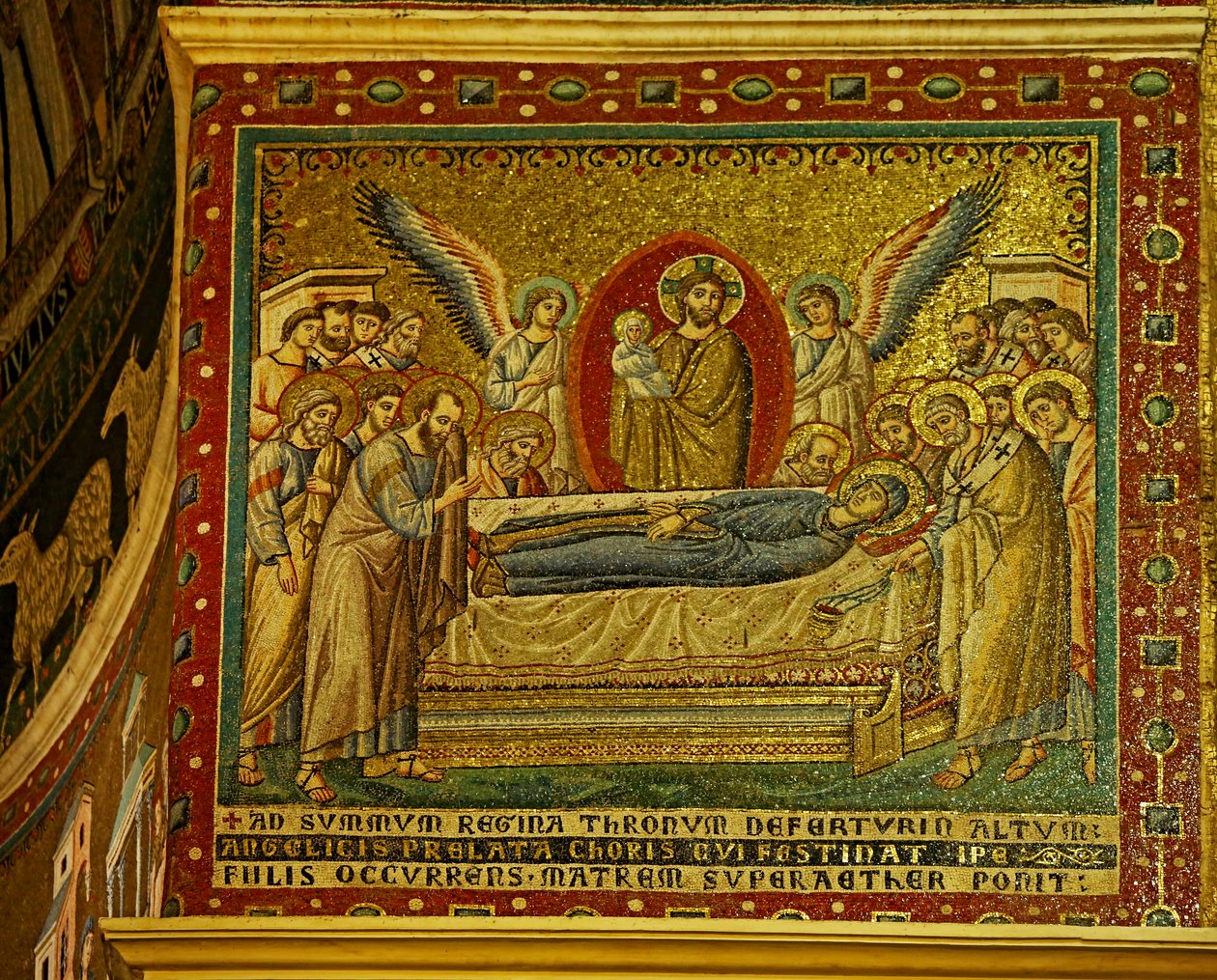 Mosaico na abside com a morte da Virgem Maria de Unknown