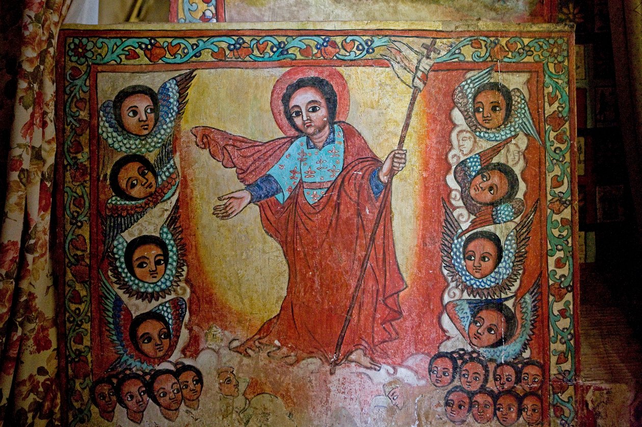 Igreja cristã de Narga Selassie, ilha de Dek, lago Tana, região de Gondar, Etiópia, África de Unknown