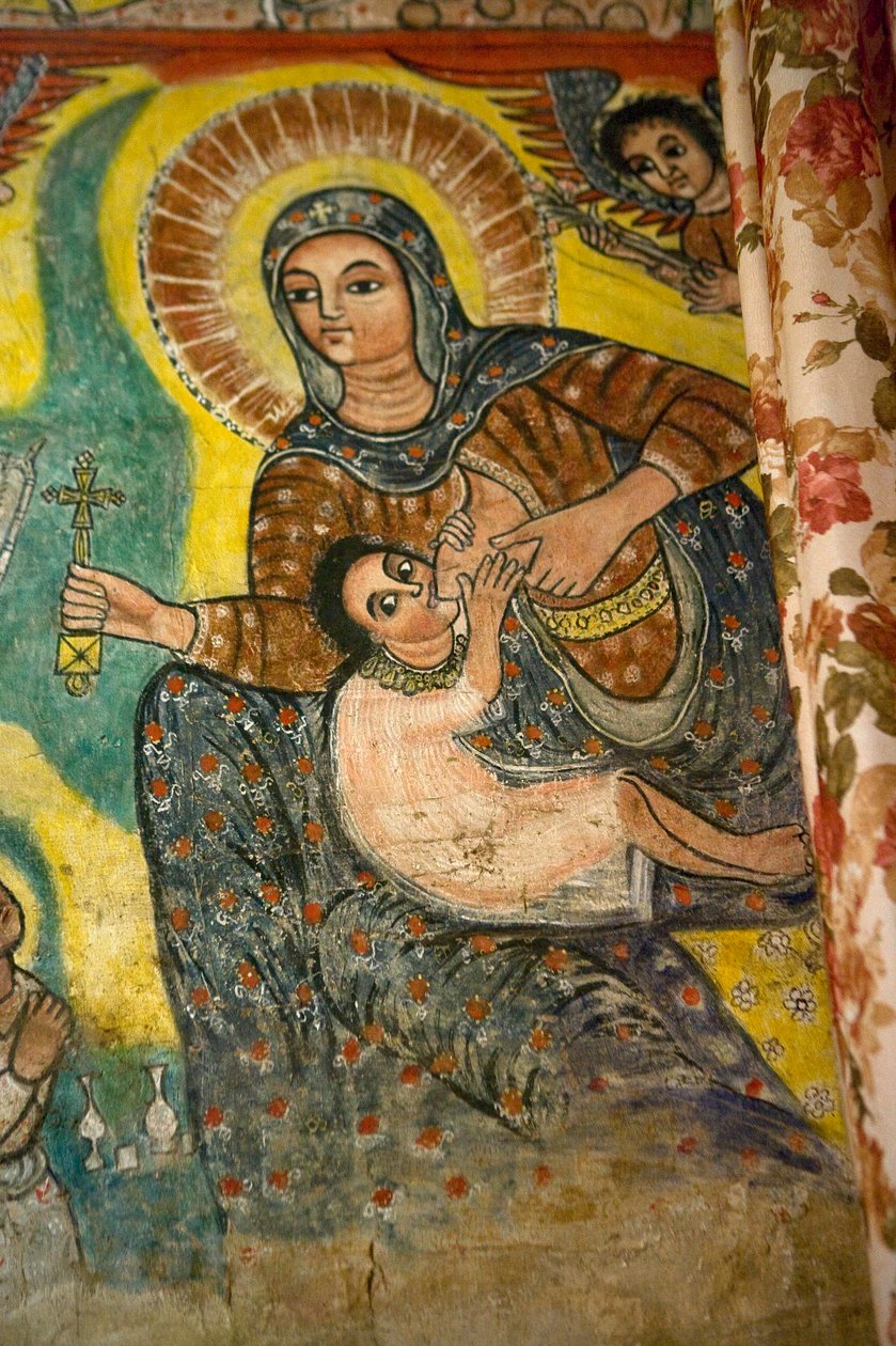 Igreja cristã de Narga Selassie, ilha de Dek, lago Tana, região de Gondar, Etiópia, África de Unknown